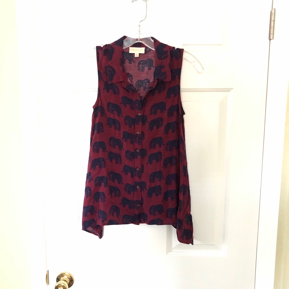 MODCLOTH Elephant Print Sleeveless Trapeze Top - Picture 6 of 6